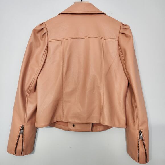 Marie Oliver Maeve Moto Jacket Vegan Leather in Beige Blush, S - Picture 7 of 11